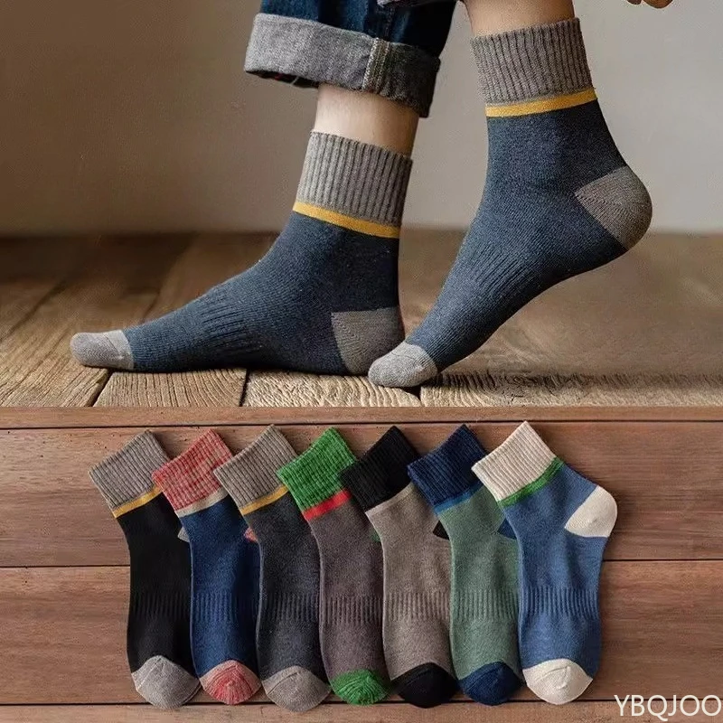7 Paar Socken für Herren, Mittelsohle, Herbst und Winter, dick, warm, geruchsdicht, lange Sportsocken, vielseitige Freizeitsocken