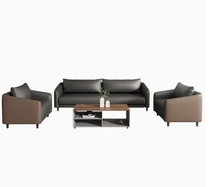 

*Modern Chesterfield Leather Eco-Friendly Metal Office Sofa Set High-Density Sponge Commercial Use Hotels Home Offices Living