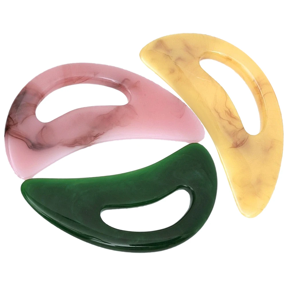 3 قطع من لوح جواشا لتدليك الوجه والجسم، أداة العناية بالبشرة الناعمة مع تصميم مريح، لوح كشط خفيف الوزن للنساء