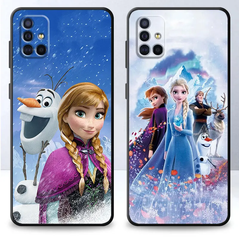 Disney Frozen Elsa Case for Samsung Galaxy A12 A21s A72 A71 A32 A22 A11 A51 4G A52 5G A13 A41 A52s A31 A33 Silicone Phone Cover