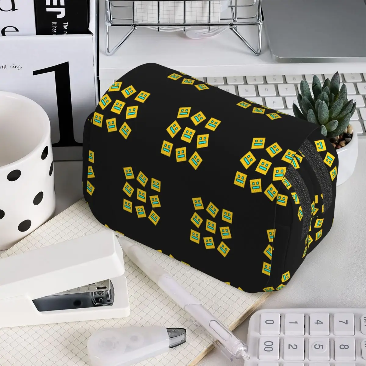 Video Game Geometry Dash Pencil Case for Boy Girl Gifts Pen Box Pencil Bag Stationery Supplies Pen Holder Bag