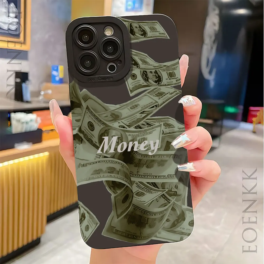 Wealth Money Phone Cases For iPhone 11 12 13 14 15 Pro Max XR XSMax X 7 8 Plus SE 2020 Shockproof Matte Soft TPU Silicone Cover