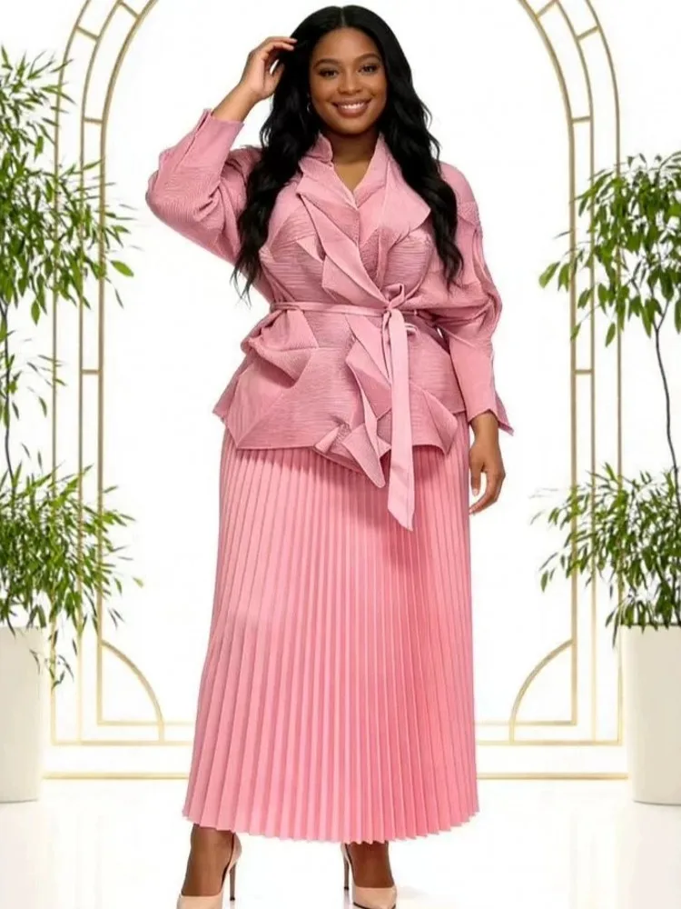 

2 Piece Sets Tops And Skirt African Dresses For Women Elegant Wedding Dashiki Robe Kaftan Long Maxi Dress Turkish Africa New