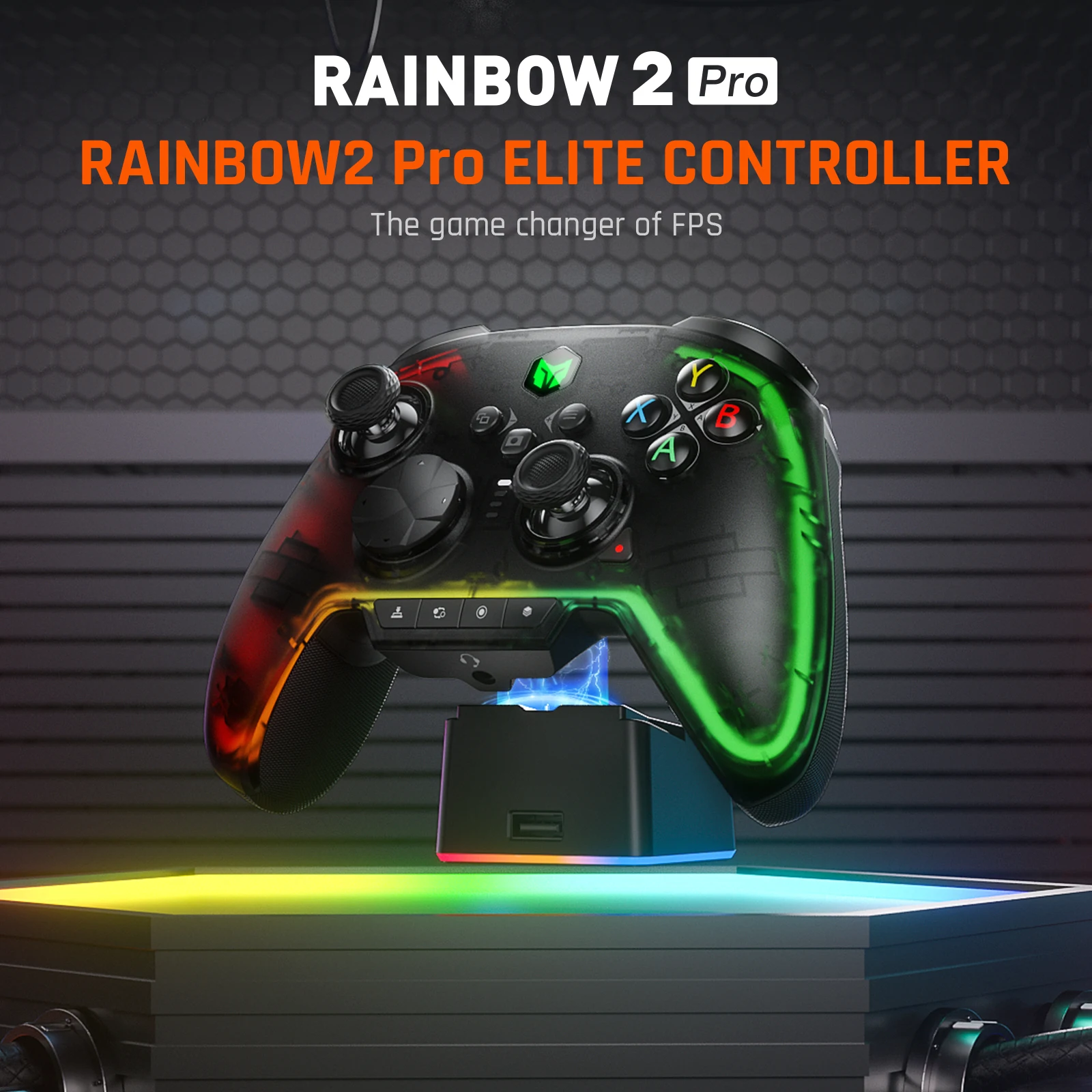 BIGBIG WON Rainbow 2 Pro Wireless PC Controller Combo，Motion Aiming, Hall Triggers, ALPS Joystick, Custom Button Controller