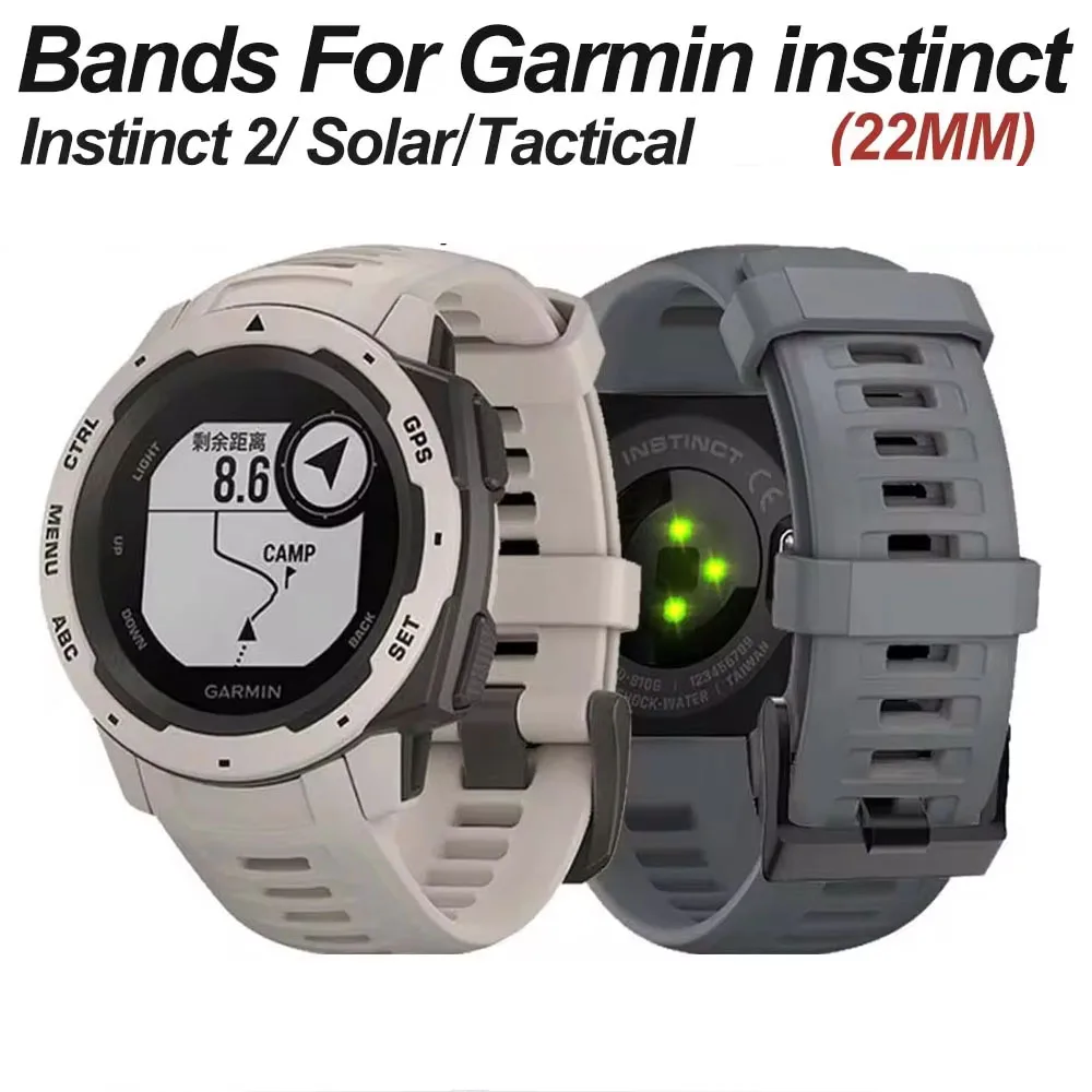 Band For Garmin Instinct with a Soft Silicone Watch Strap - Compatible with Instinct 2/ Solar/ Tactical/Instinct 1