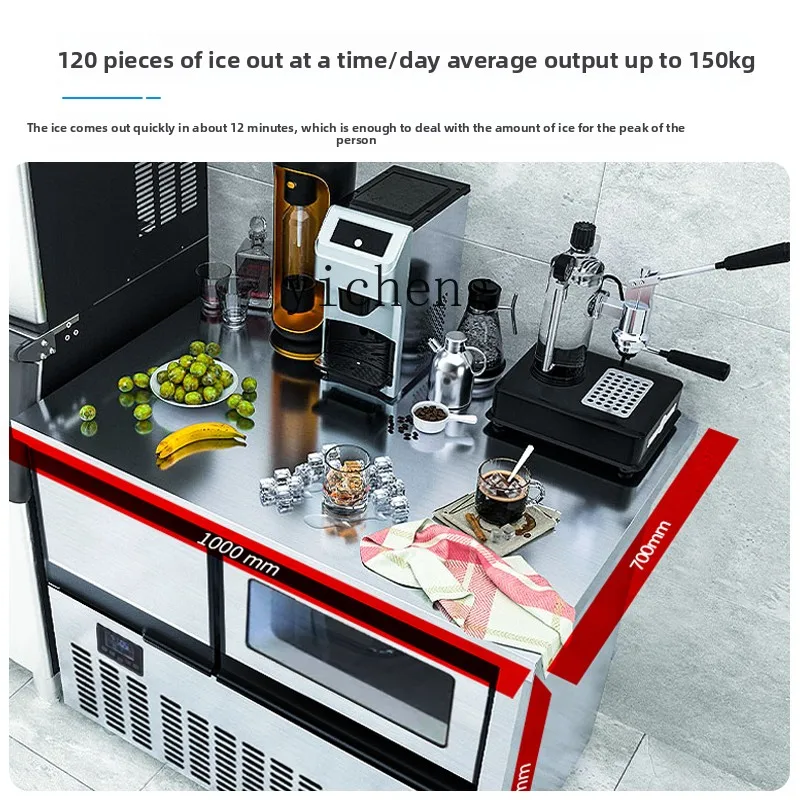 ZC منضدة المبردة معدات متجر الشاي الحليب الثلاجة الأفقية المطبخ الفولاذ المقاوم للصدأ وحدة التحكم آلة الثلج التجارية