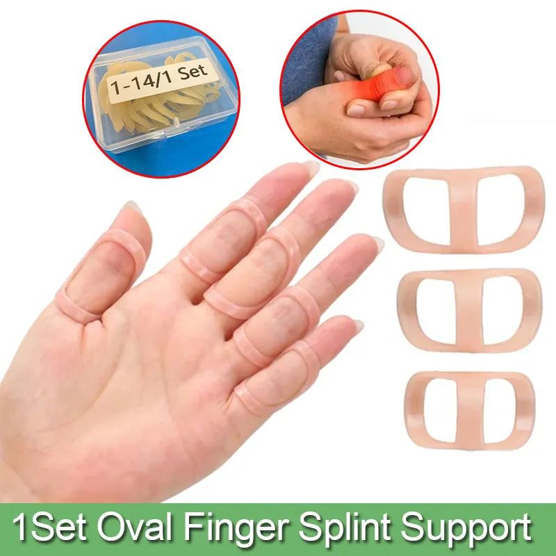 1Set/14PCS Finger Splint Brace Protector Broken Finger Joint Stabilizer Straightening Arthritis Knuckle Immobilization With Box