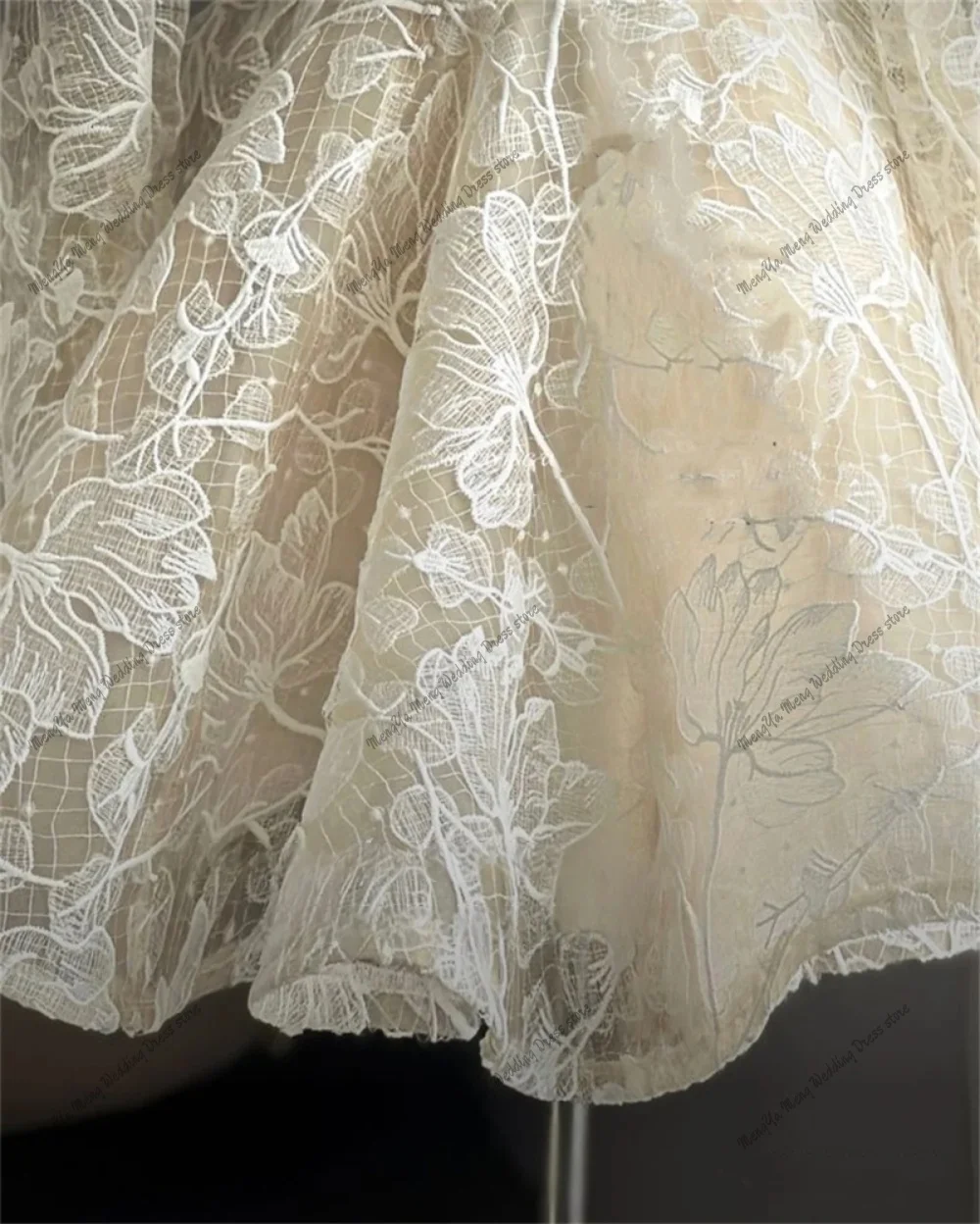 Elegant Princess Mini Wedding Dress Long Sleeve Lace Flower Bridal Gowns Ball A Line Lace Up Short Bride Dresses Customized