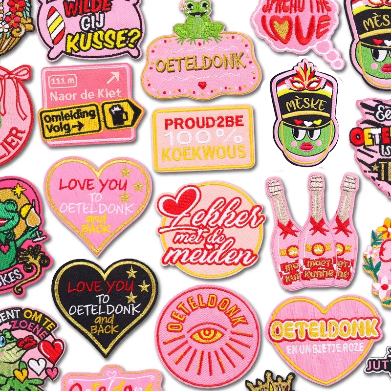 Niederlande Oeteldonk Emblem Karneval Stickerei Patch Eisen Auf Patches Für Kleidung Jacken Uniform Feier Dekoration DIY