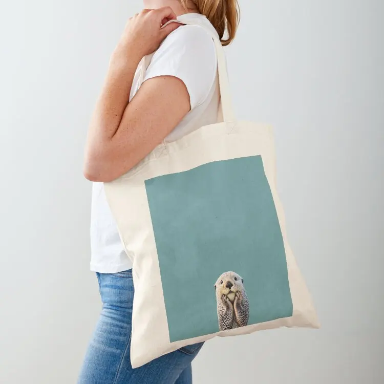 

Cute Sea Otter on Teal Solid. Minimalist. Coastal. Adorable. Tote Bag sacs de shopping cloth bag woman