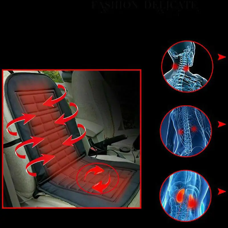 

2pcs Heating Seat Pad 30-65°C Adjustable Temperature Fast Warm In 2 Minutes Soft Fabric Mesh Back Anti-Slip For Home Office