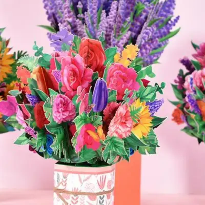 

3D Flower Up Card with Envelopes for Birthday Mother's Day, Anniversary Valentines Handmade Foldable Gift Friends Mom Grand