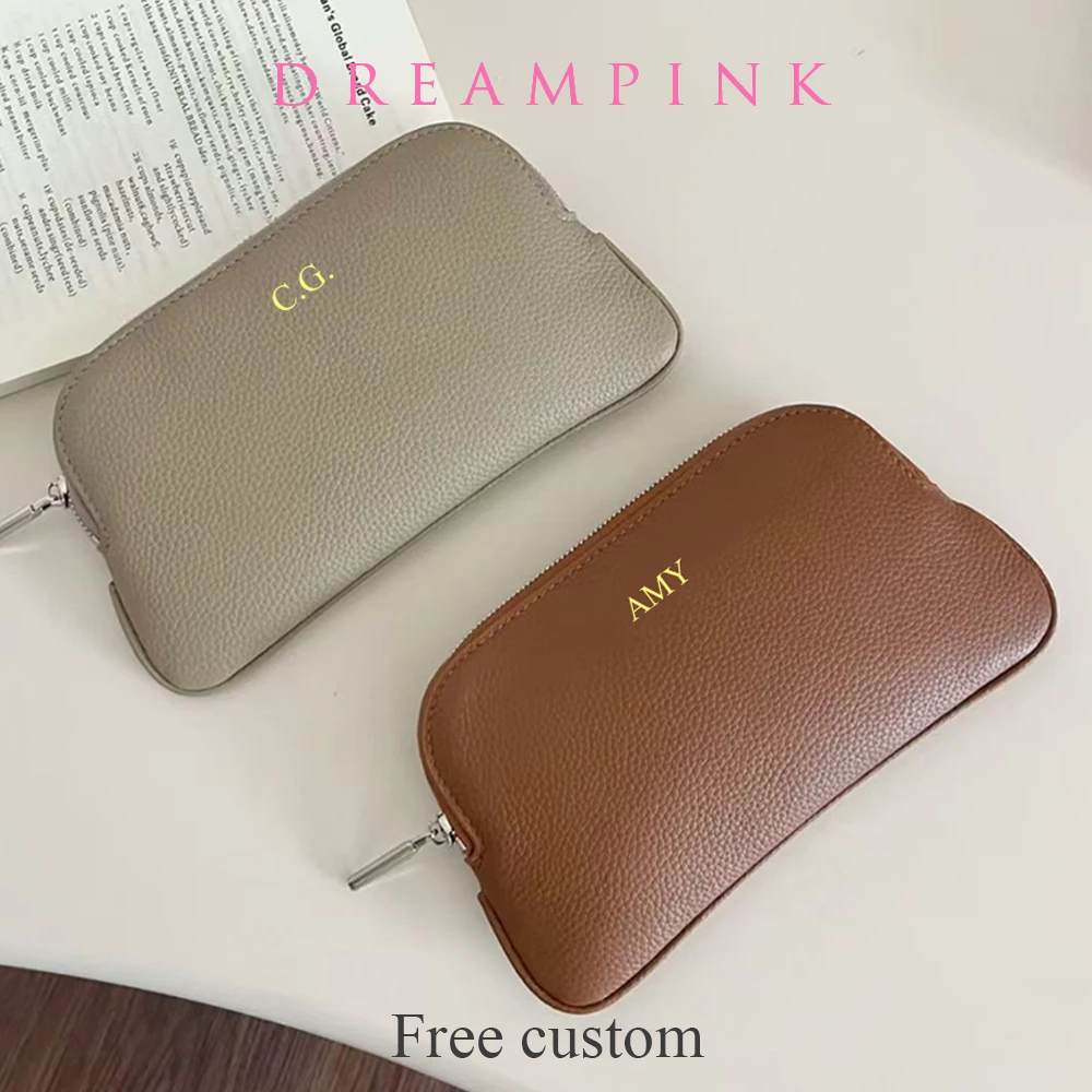 Luxuriöse Damen-Clutch mit schlichtem Design, personalisierbar mit Namen, 100 % echtes Leder, kleine Tasche, Geldbörse für Damen, Geschenk, Dropship-Clutch, Handtasche