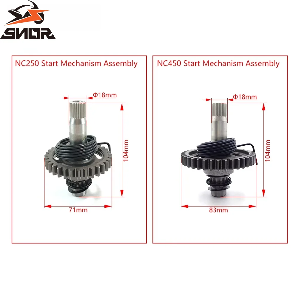 SNOR NC250 NC450 Motorcycle Starting Mechanism Assembly Engine Start Gear Shaft For ZONGSHEN KAYO AVANTIS ENDURO MOTOLAND GR BSE