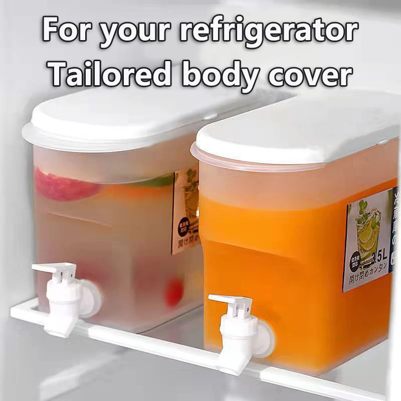 Dispensador de Bebidas de 3.5L o Dispensador de Agua con Grifo, Cubo para Jugos Fríos y Limonada, Tanque de Almacenamiento de Líquidos, Organizadores para Refrigerador Exterior