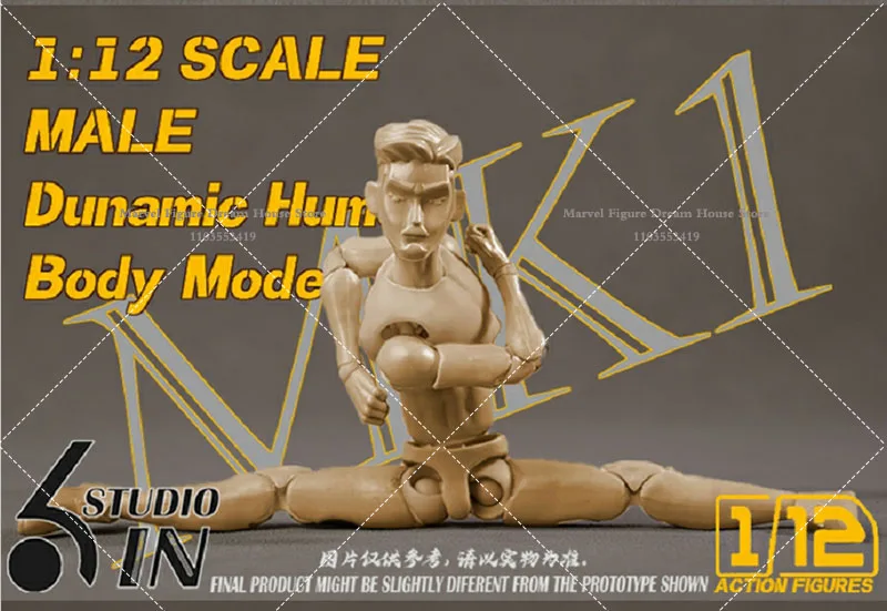 Super Movable Anime Modelo Corporal Masculino Corpo Humano, Mãos Extra Acessórios, Estúdio Escala 1:12, MK1, Figura de Ação 6 ", Em Stock