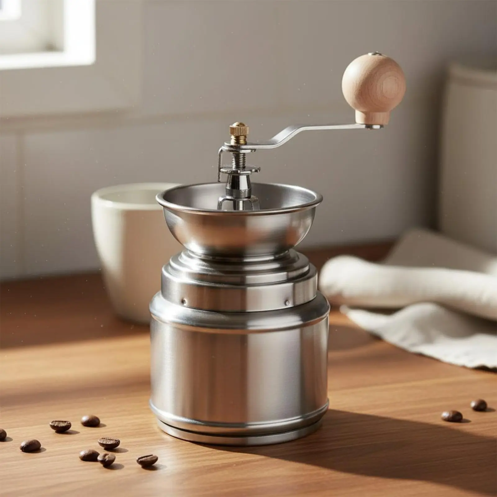 

Manual Coffee Grinder Consistent Pulverize Stainless Steel Bean Grinder Stainless Steel Coffee Mill Adjustable Coarseness