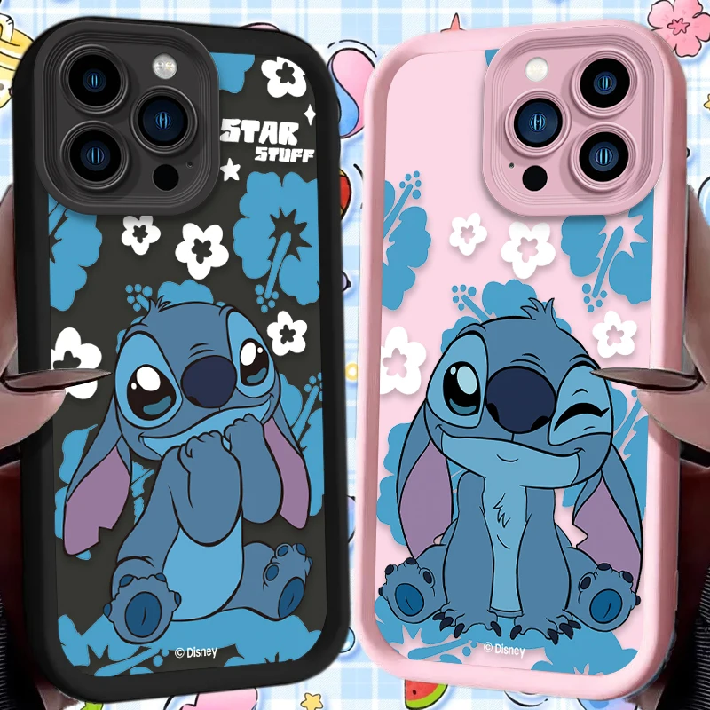 Funda de silicona con diseño de Stitch y Angel para iPhone 17 Air 16 16E 15 14 13 12 11 Pro Max X XS X S Max XR SE 2020 SE4 7 8