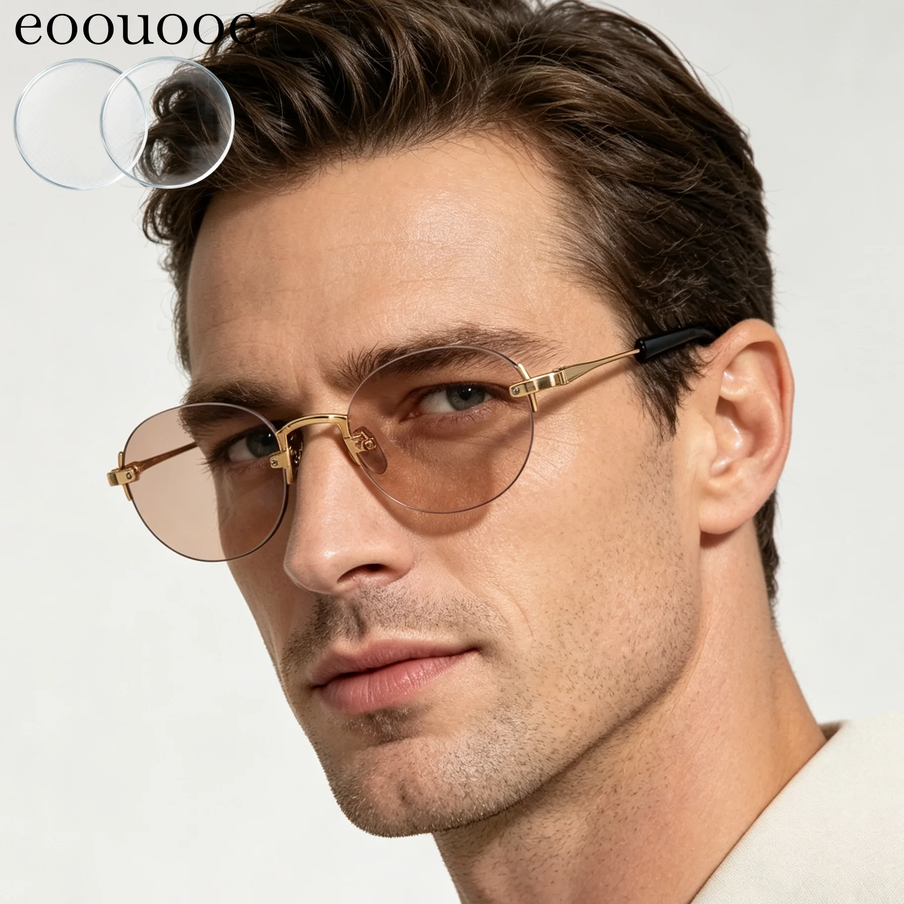 Stained Lenses Rimless Sunglasses Myopia Prescription Glasses Lenses With Degrees Recipe anti-reflection UV protection Sun