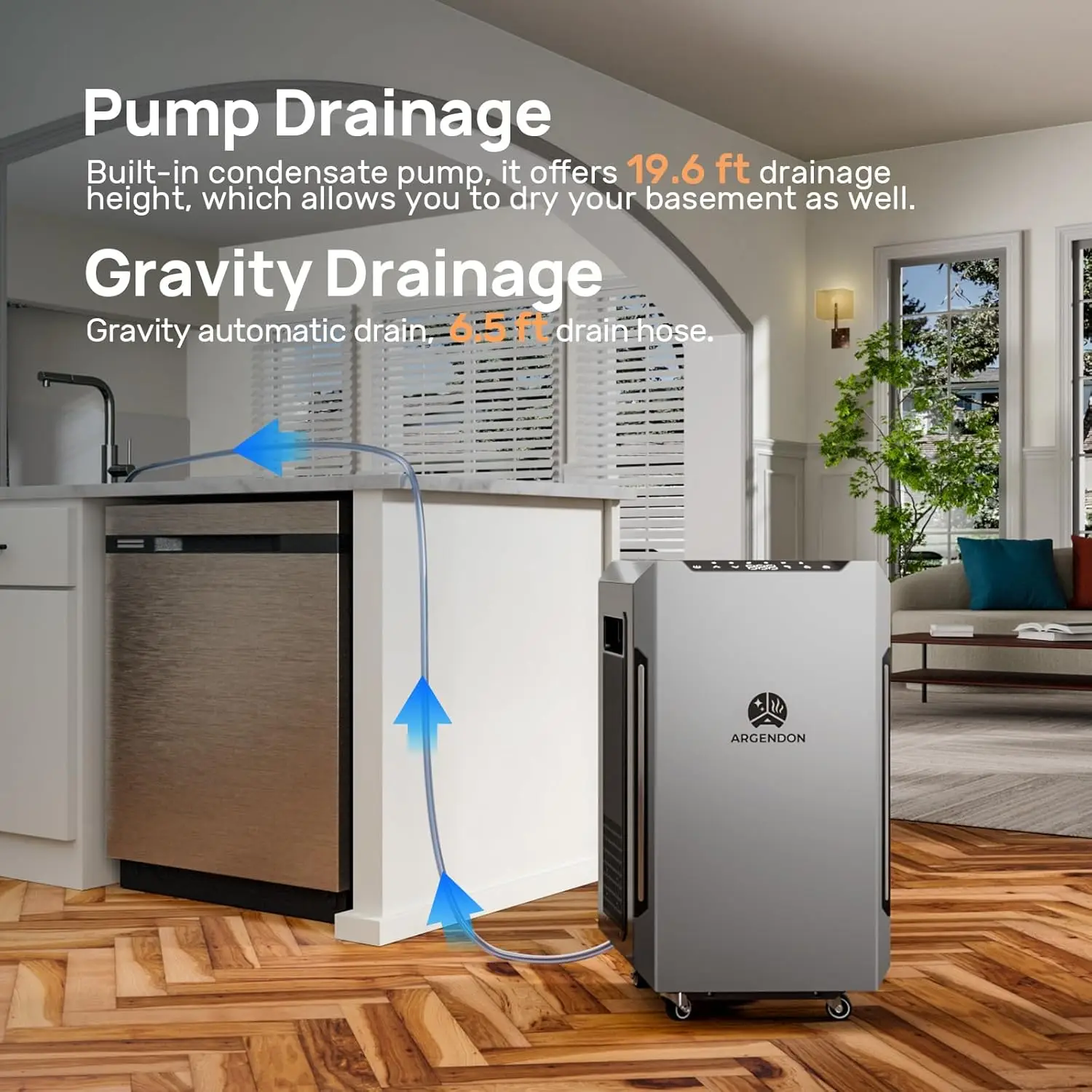 70 PPD Energy Star Dehumidifier for Basement, Commercial Dehumidifier with Pump and Drain Hose - High-Capacity Moisture