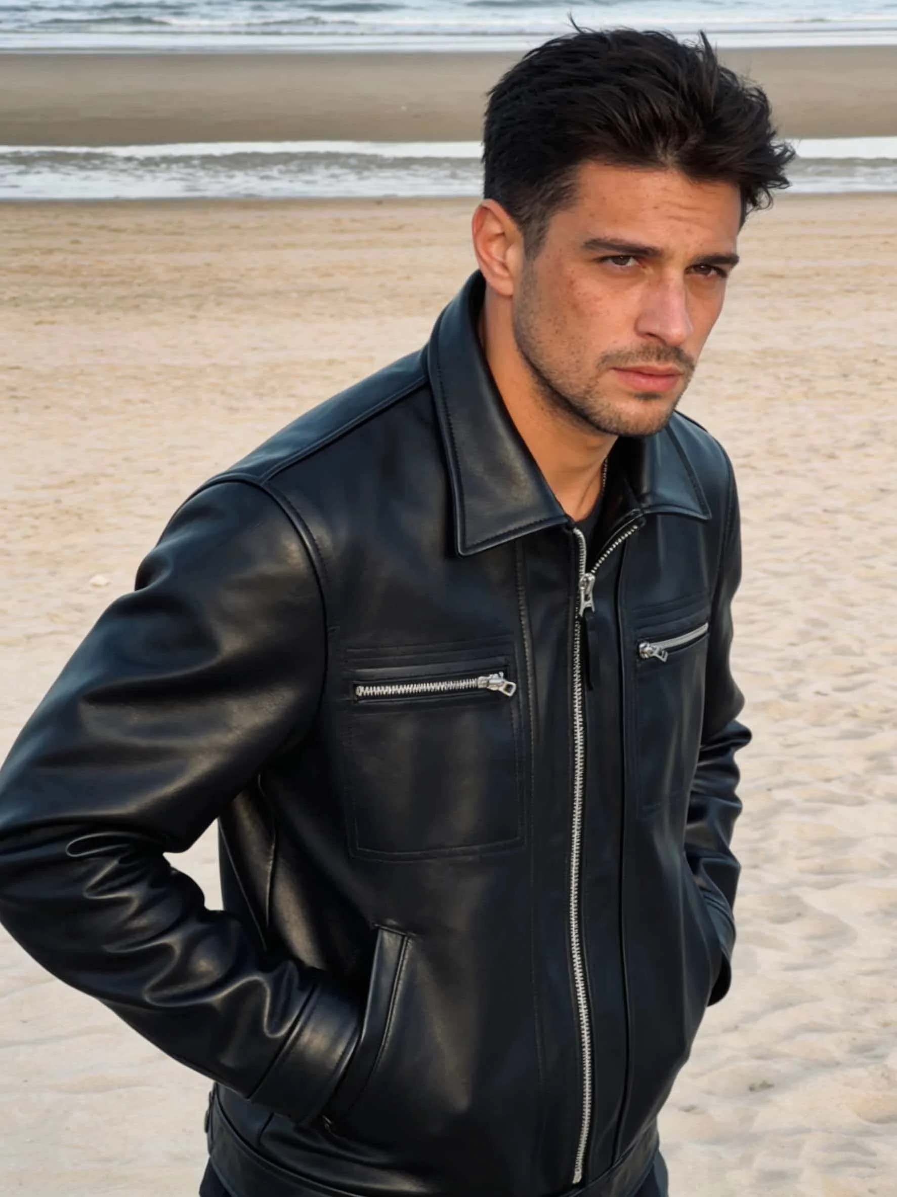 

Genuine Natural Cowhide Turn-Down Collar Slim Fit Leather Coat Black Autumn Leather Jacket Men Casual Style Plus Size 5XL