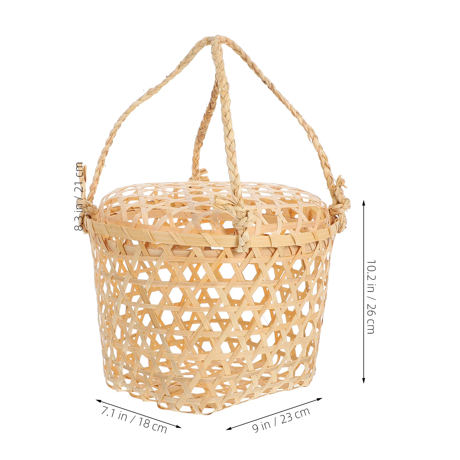 

1pc Bamboo Gift Basket for Fruits Dessert Woven Storage Kitchen Small Egg Handheld Picnic Wedding Rustic Decorative Photography