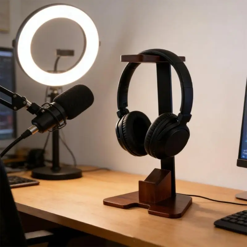 Flexible Wooden Gaming Accessory Stand Maintains sound Devices And Gamepads In Position D2RC