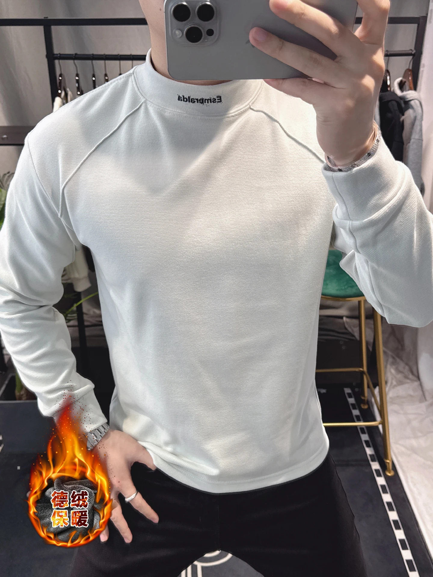 

Мужская термофутболка ZhanChao с длинным рукавом, на флисовой подкладке, с высоким воротником, осенне-зимняя, базовый слой, повседневная