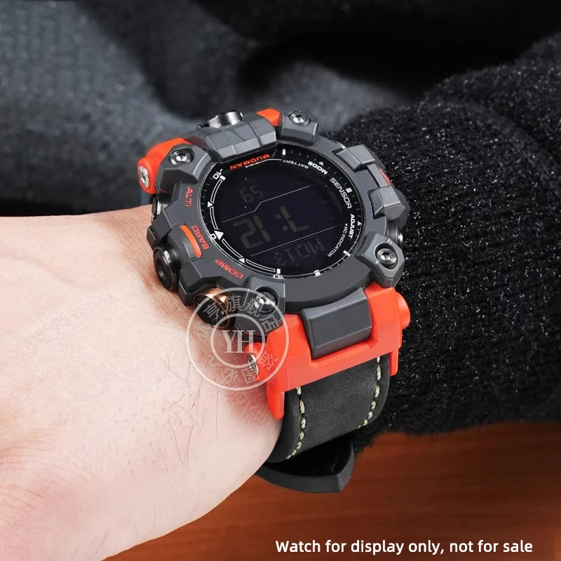 تعديل حزام ساعة اليد ل كاسيو G-SHOCK جديد الطين رجل GW-9500 GW9501 حزام ريترو حزام من الجلد استبدال الكاكي براون حزام (استيك) ساعة أدوات