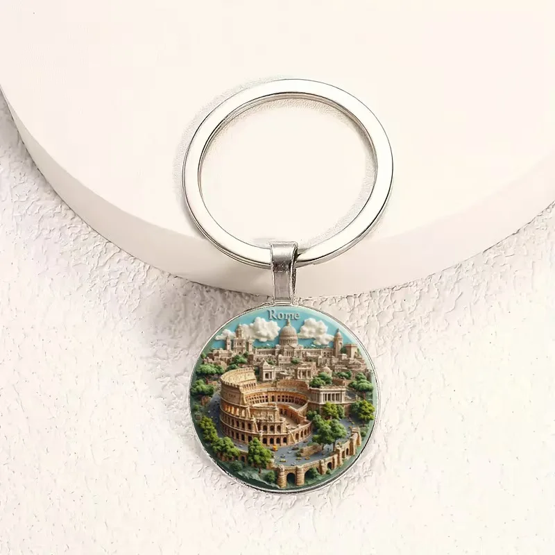 keychain roman Large Roman Colosseum Italian keychain with Roman Italian souvenir gift