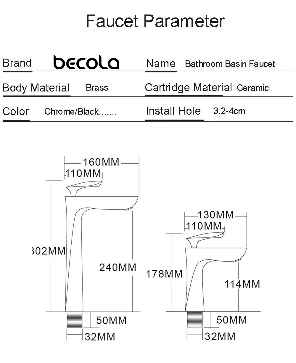 BECOLA Basin Faucets Hot&Cold Short Sink Mixer Bathroom Basin Tap Brass Gold/Chrome/Red/Black Bathroom Faucet Crane Sink Tap