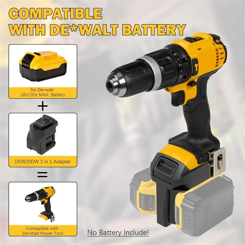 Dewalt 18V/20Vリチウムイオンバッテリー用2in1バッテリーアダプター、高出力コンバーター、Dewalt 20Vコードレス電動工具用