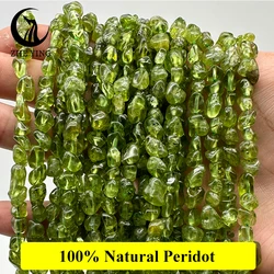 Zhe Ying 15'' Natural Irregular Peridot Stone Aquamarine Mookaite Sunstone Beads for Jewelry Making DIY Bracelet 6-8mm