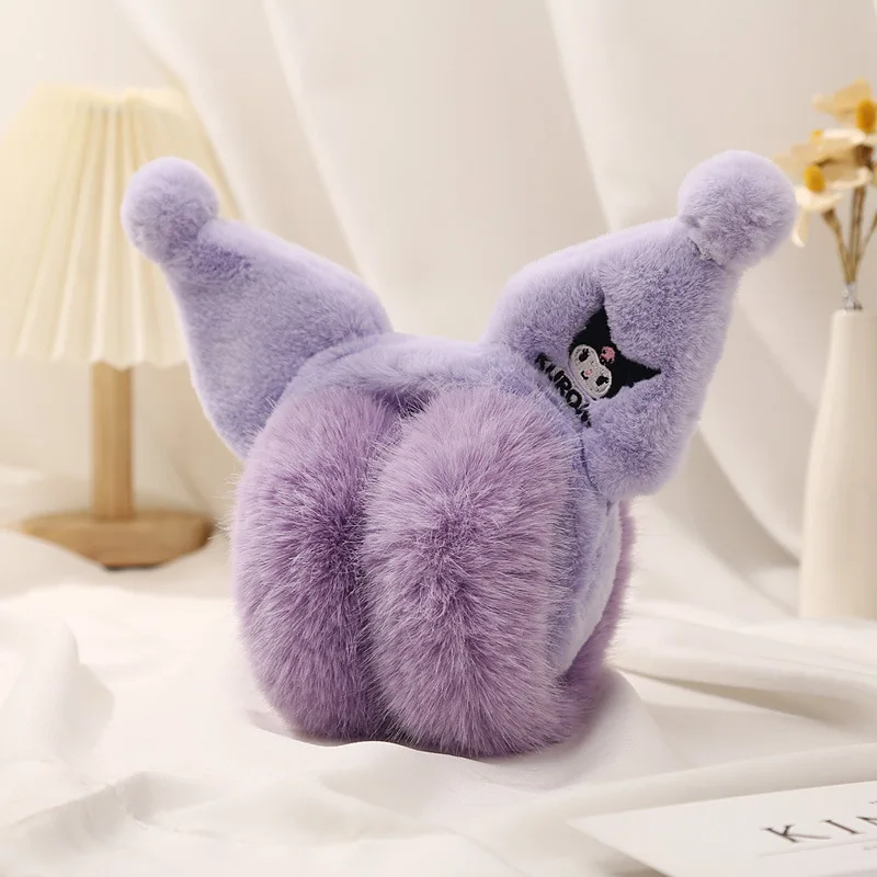 Cinnamoroll Kuromi dziecko utrzymuj ciepłe nauszniki Sanrios chłopiec dziewczyna zimowe pluszowe Kawaii Cartoon śliczne torby na uszy ciepłe uszy