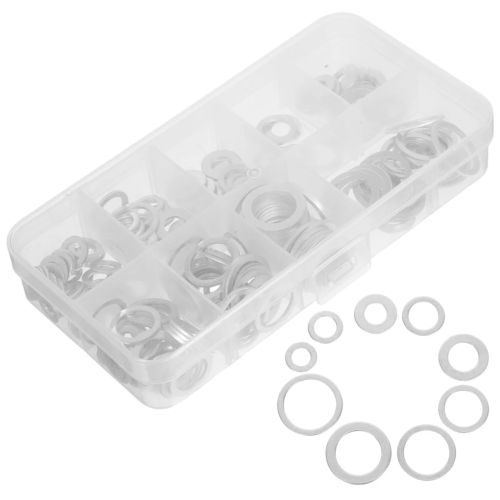 200Pcs Aluminum Crush Gasket Set Temperature Resistant Engine Washers for Oil Plug Replacement Automotive Gasket Assortment Kit