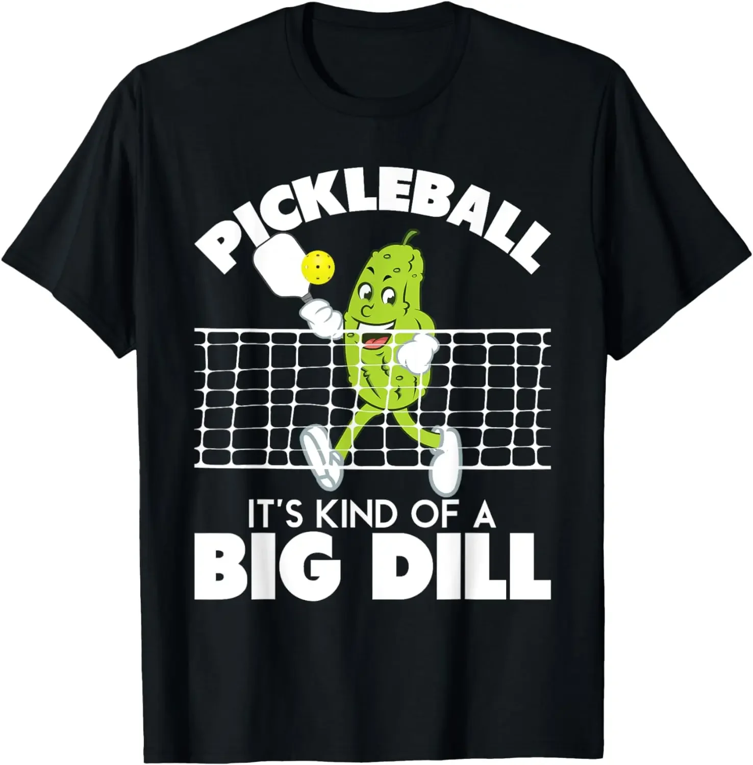 

It's Kind of A Big Dill Funny Pickleball Paddleball T-Shirt Vintage Classic Fashion Streetwear O-neck Short-sleev Cotton Men Tee