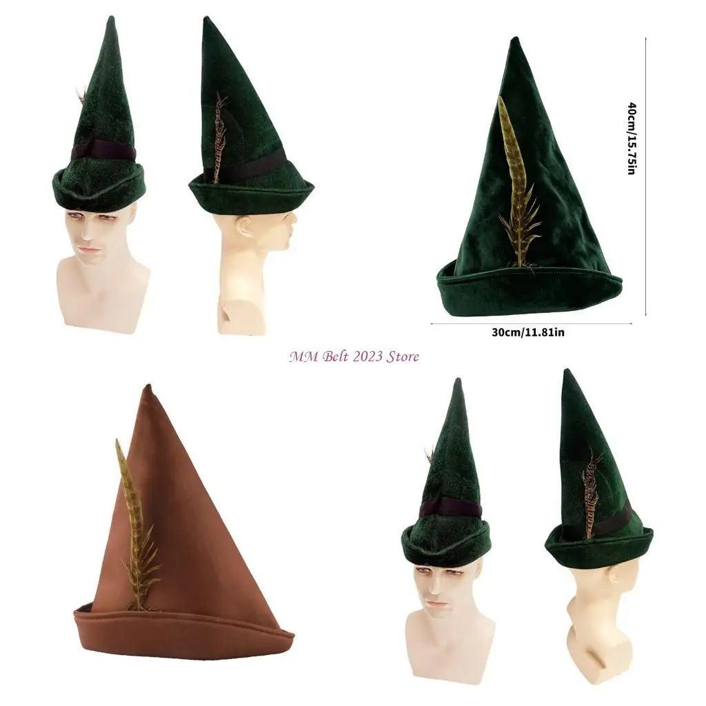 49ME Rolled Wizard Hat Costume Accessory for Themed Party Looks