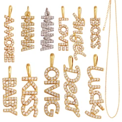 New Fine LOVE KISS BABY ANGEL DEAR MAMA LUCKY Letter Charm Pendant Jewelry, Trendy Necklace Accessories Hand Making Supply K50