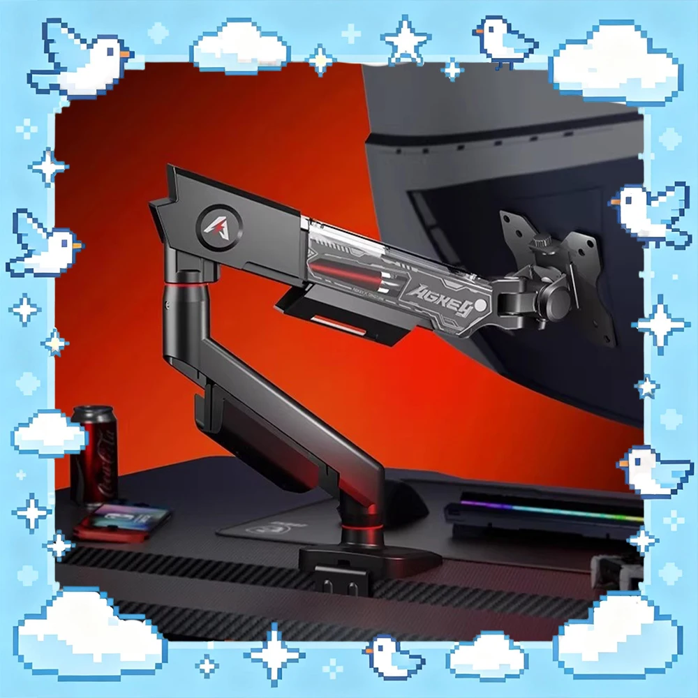 

AGKey S1 Display Bracket Double Damping Torsion Spring Structure Computer Display Screen Bracket Suitable For 14-42 Inch Screen