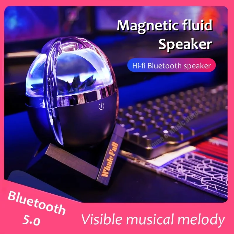 

Wireless Bluetooth Ferrofluid Speakers Venom Ferrofluid Audio Visual Speaker with Adjustable LED Lights Cool Gadgets for Men