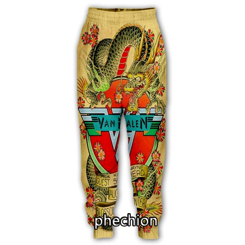 Banda Van Halen para homens e mulheres estampada em 3D calça casual de streetwear solta, calça esportiva, moda nova, Q12