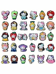 16/30pcs Kitty Shoe Decorations Accessories Charms For Clogs Bogg Bag Bubble Slides Sandals, Gift Idea for Birthday