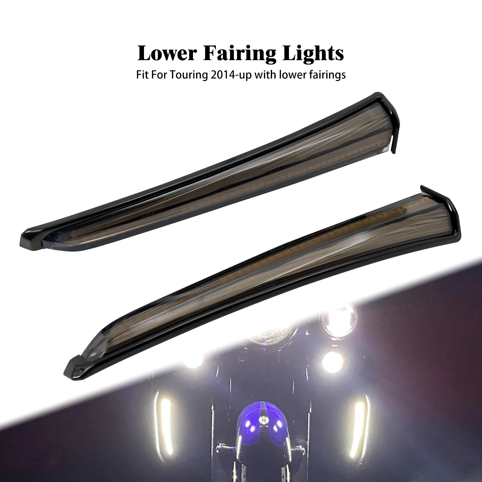 Lower Fairing LED Lights Motorcycle Turn Signal Lamp Running Light For Harley Touring Electra Street Glide Road Glide FLHR 14-Up