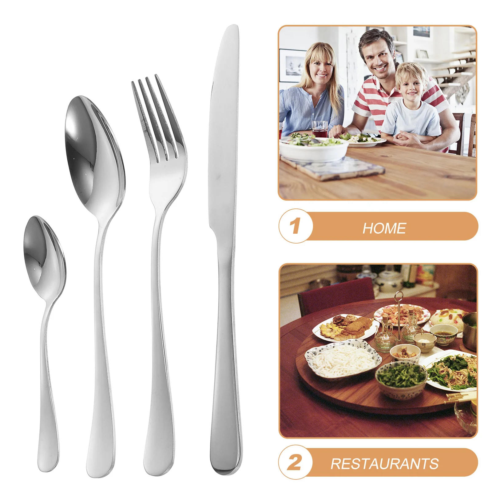 

1 set 1 Set Stainless Steel Steak Cutlery Kit Portable Tableware Set For Camping Picnic Wedding Party Reusable Flatware Kitchen