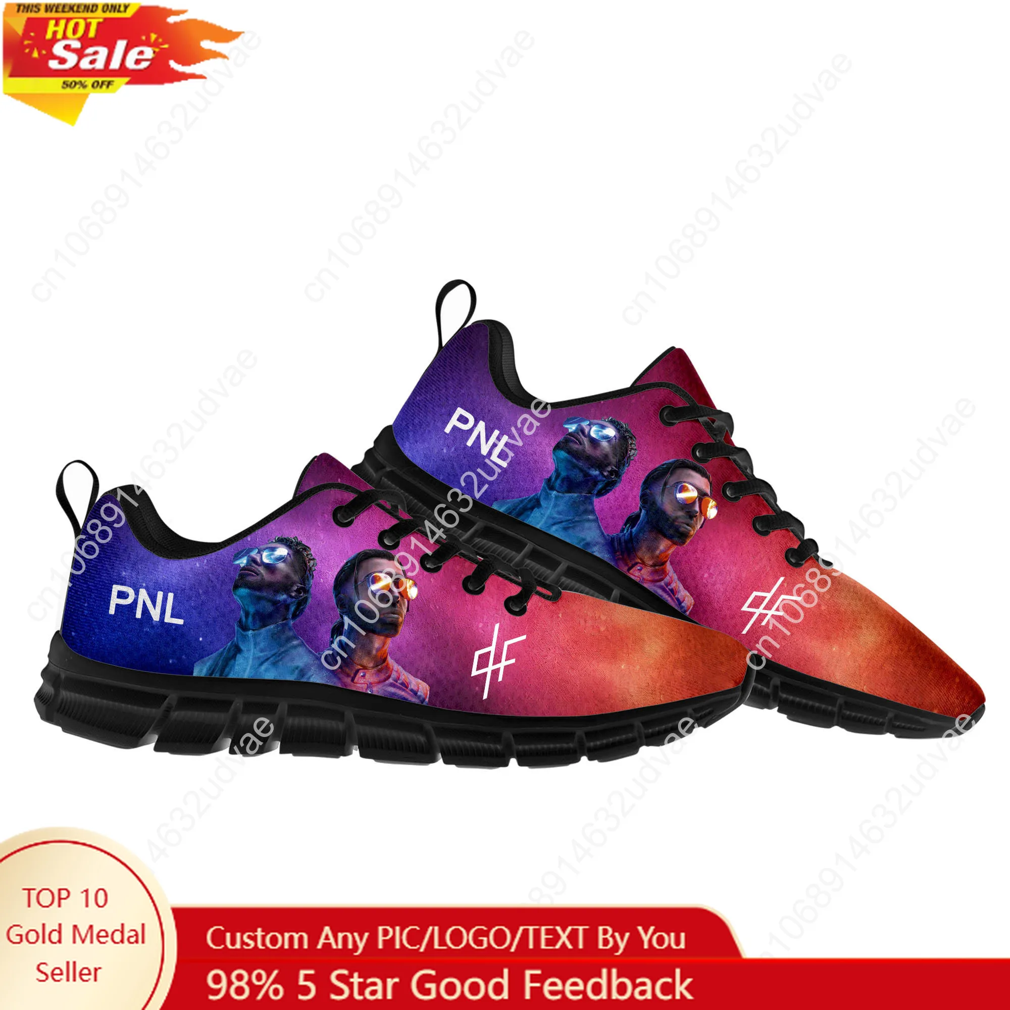 Le Monde Chico Sports Shoes PNL Album French Rapper Mens Womens Sneakers Elastic Footwear Casual Customized Couple Shoes Black
