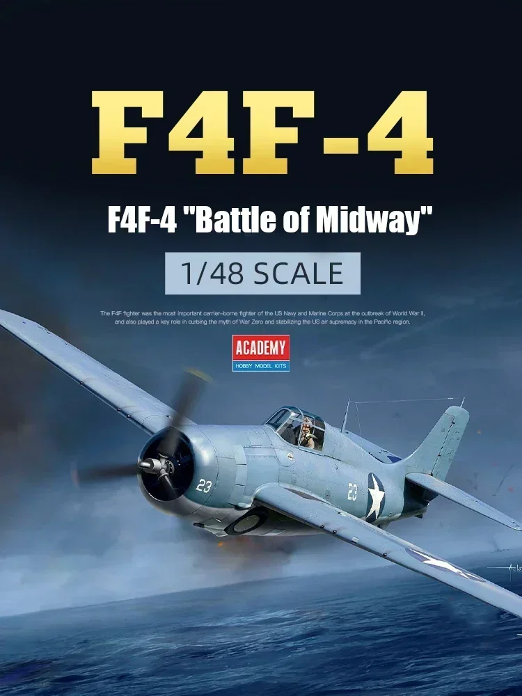 

Модель Академии 1/48 12355 F4F-4 Wildcat Fighter Battle of Midway в сборе, масштаб, игрушки «сделай сам», комплект модели