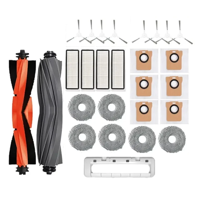 

A13R-27PCS For Xiaomi Robot Vacuum X20 +/X20 Plus Replacement Parts Side Brush Filter Mop Cloth Dust Bag Main Brush And Cover