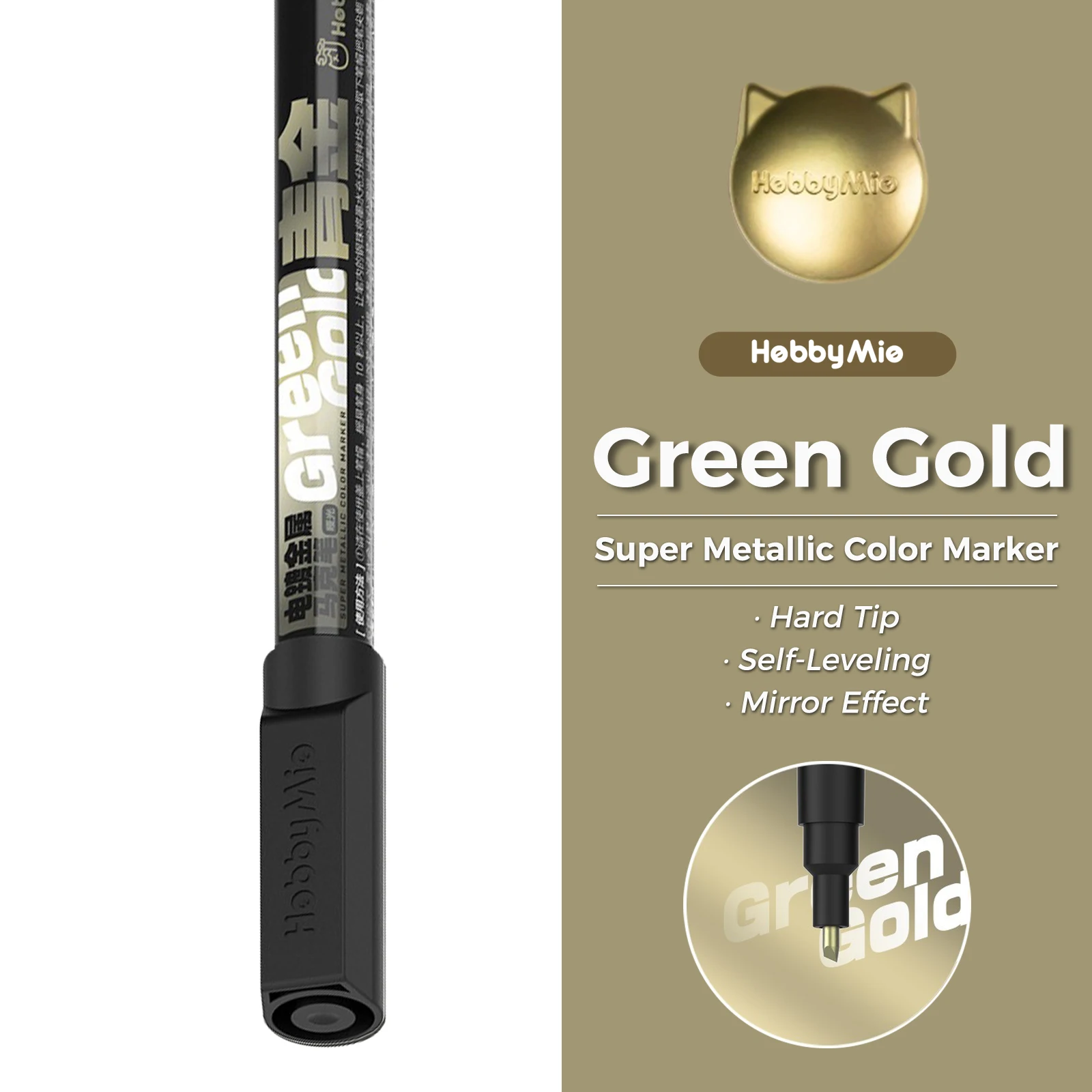 HobbyMio Gegalvaniseerde metalen markeerstift Spiegeleffect Handgeschilderd voor kunststof hars Metaalmodelbouwset Vette verfpen Hobby DIY