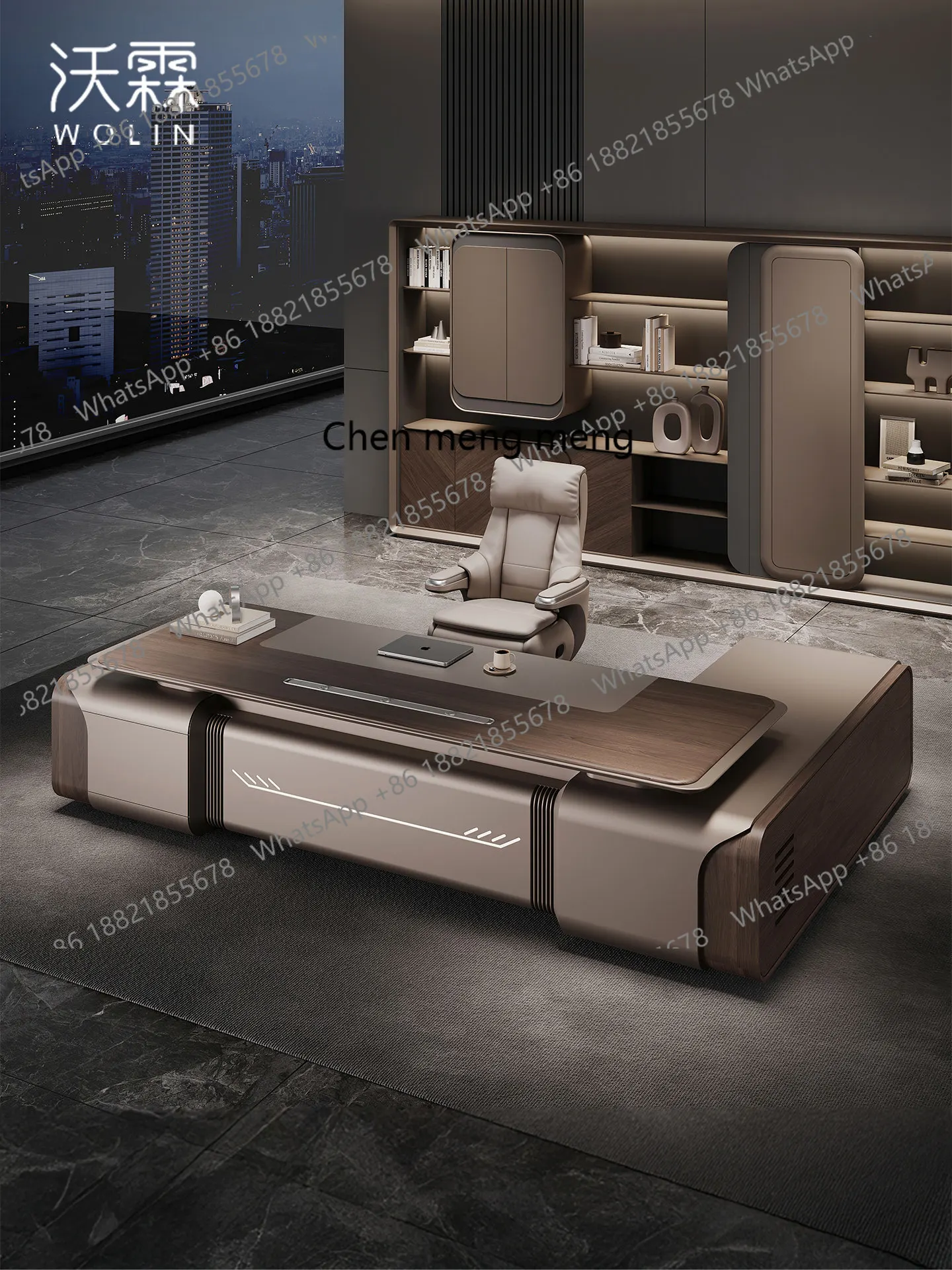 

Light luxury, high-end boss desk, simple modern office, big desk, chairperson 2026 new model