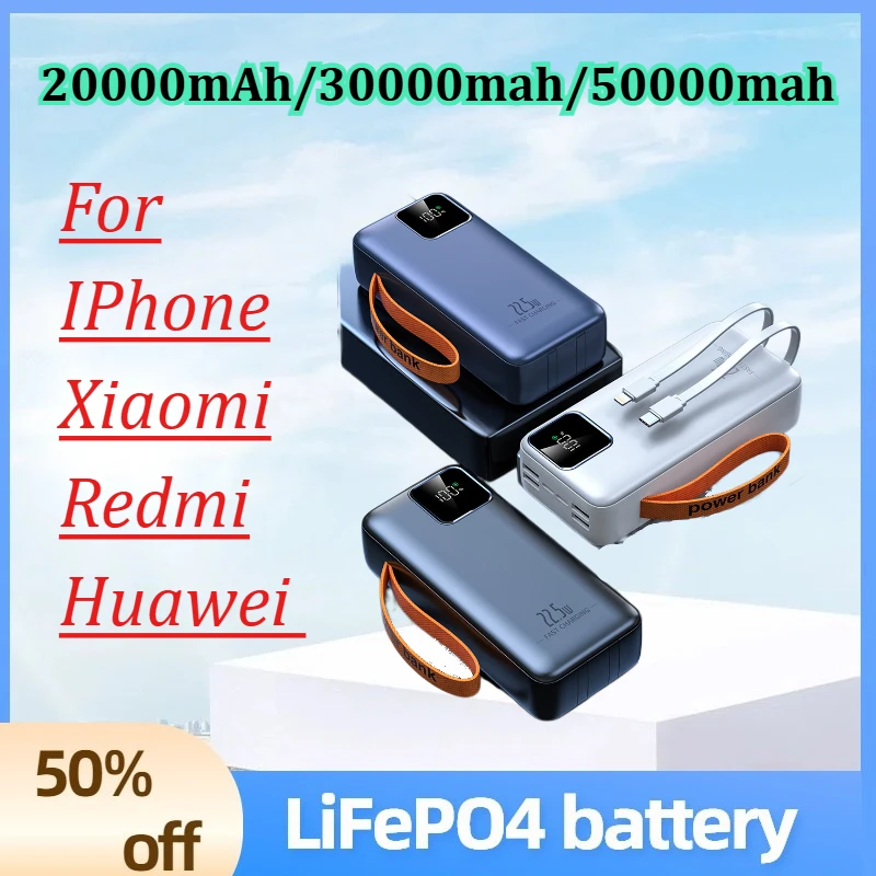 

20000mAh/30000mah/50000mah Power Bank Fast Charging Portable Charger for IPhone Xiaomi Redmi Huawei Poco Powerbank